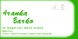 aranka barko business card